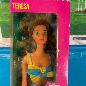 Vintage 80s Mattel 12" Wet-n-Wild Teresa Barbie #4138 (1989) NRFB